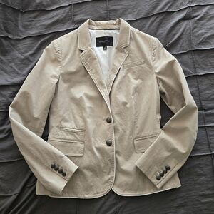 Banana Republic Womens 8 Tan White Piping Lined Blazer
